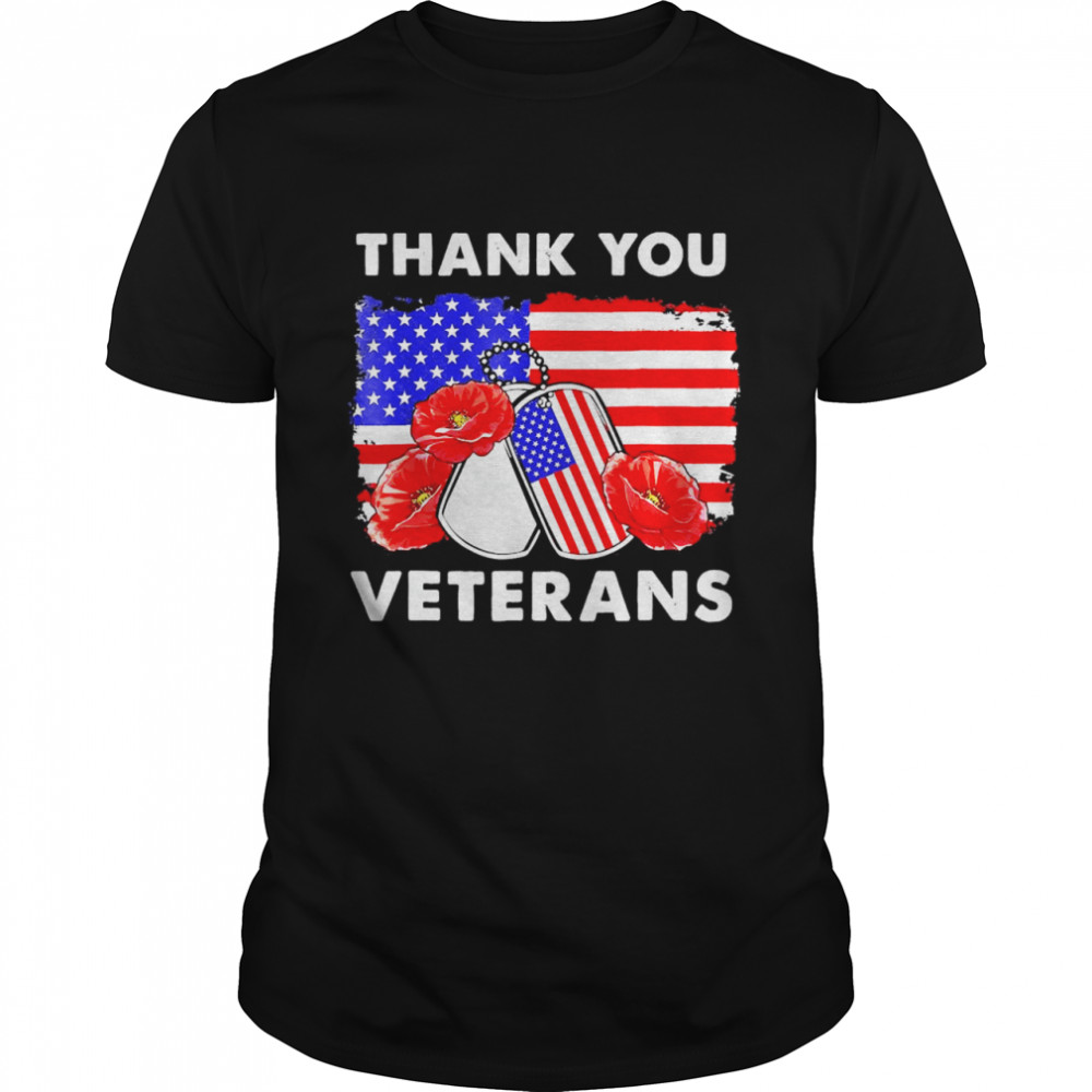 Thank You Veterans Combat Boots Poppy Flower T- Classic Men's T-shirt