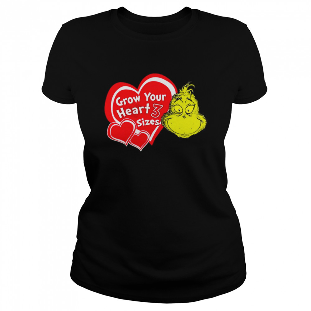 The Grinch Face Grow Your Heart 3 Sizes Shirt Classic Womens T Shirt