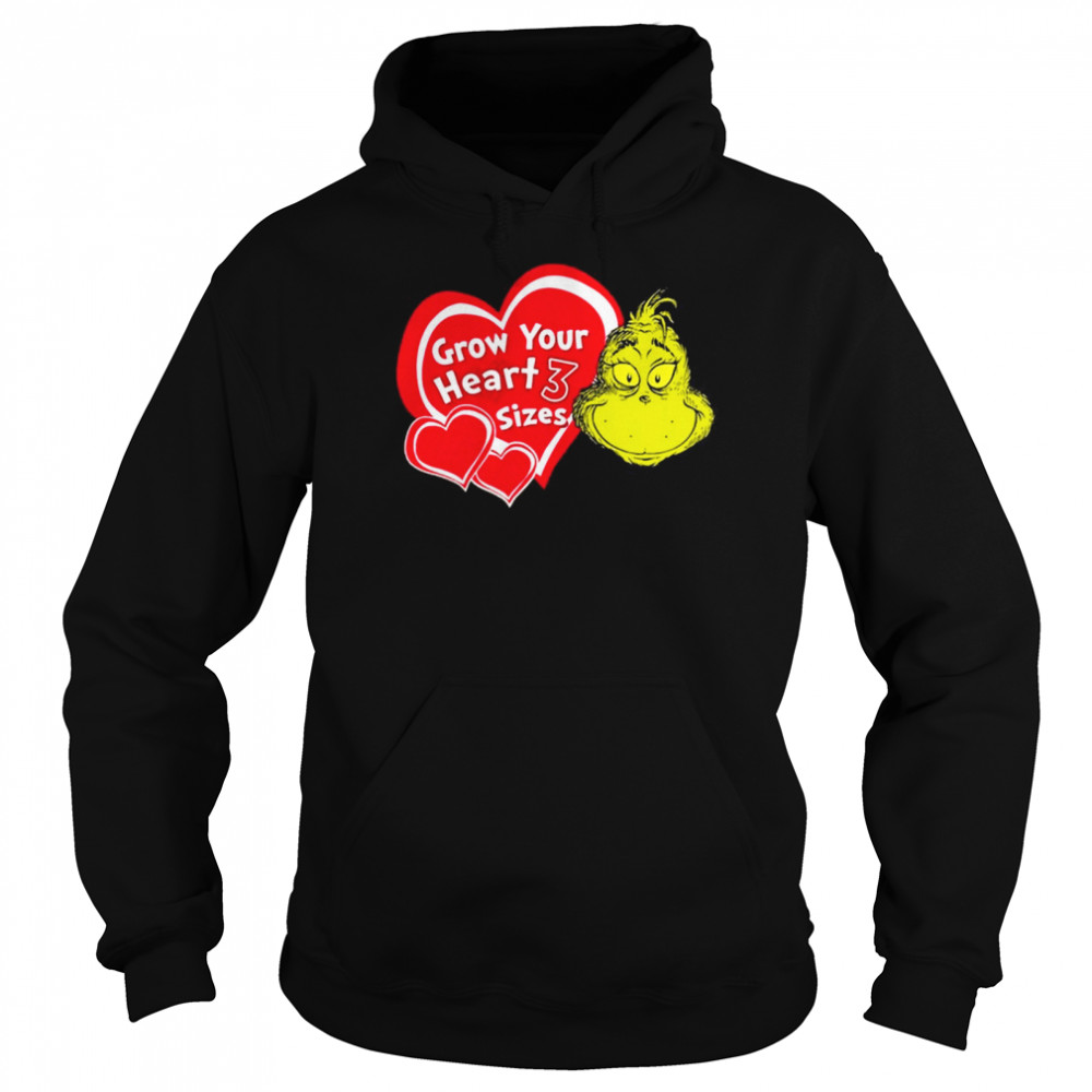 The Grinch Face grow your heart 3 sizes shirt Unisex Hoodie