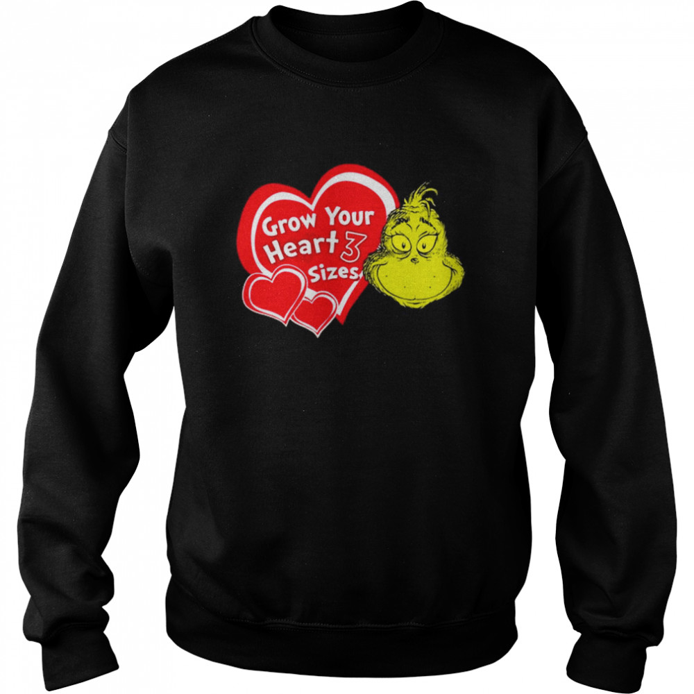 The Grinch Face grow your heart 3 sizes shirt Unisex Sweatshirt