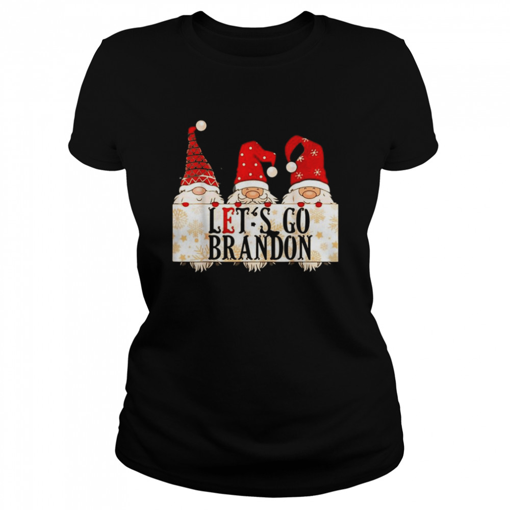 Three Gnomes Lets Go Brandon Anti Biden Christmas Shirt Classic Womens T Shirt