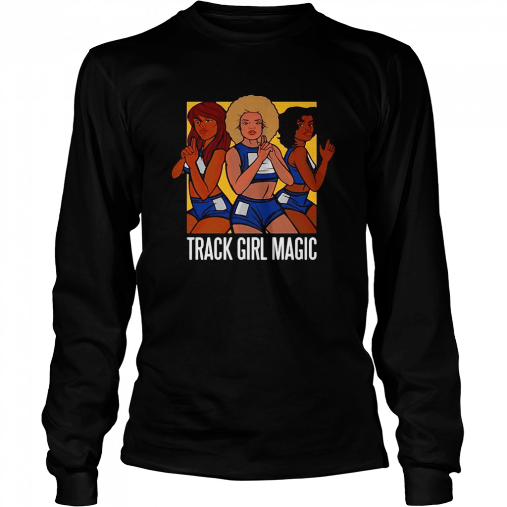 Track Girl Magic Running Girls Vintage  Long Sleeved T-Shirt
