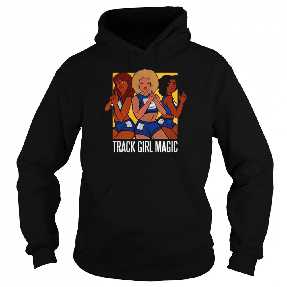 Track Girl Magic Running Girls Vintage  Unisex Hoodie