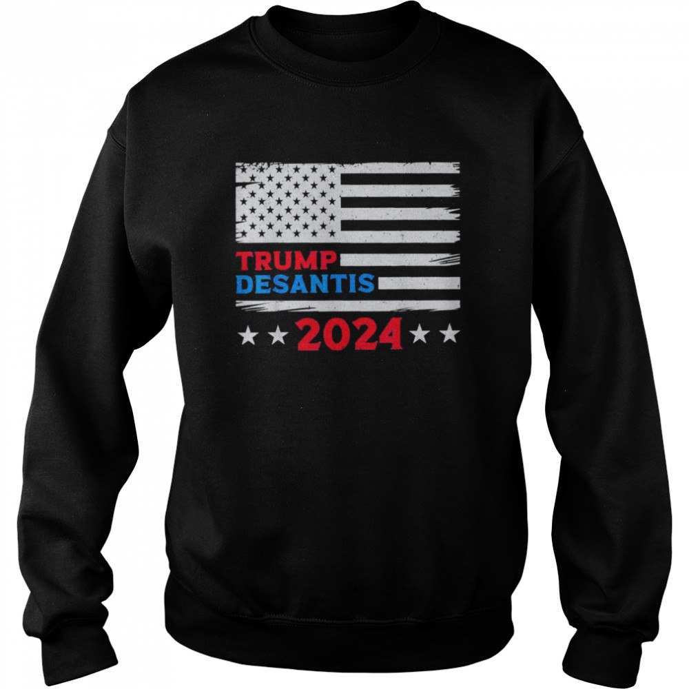 Trump Desantis 2024 American Flag T Unisex Sweatshirt
