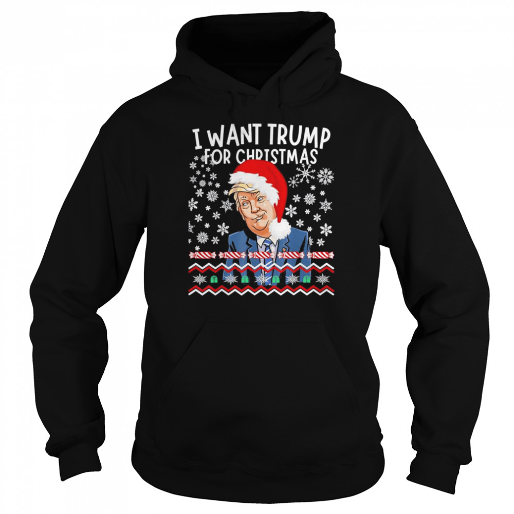 Trump For Christmas 2024 Ugly Christmas Sweater Pajama T- Unisex Hoodie