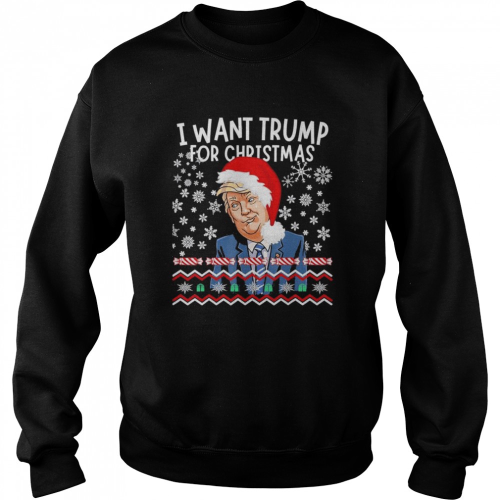 Trump For Christmas 2024 Ugly Christmas Sweater Pajama T- Unisex Sweatshirt