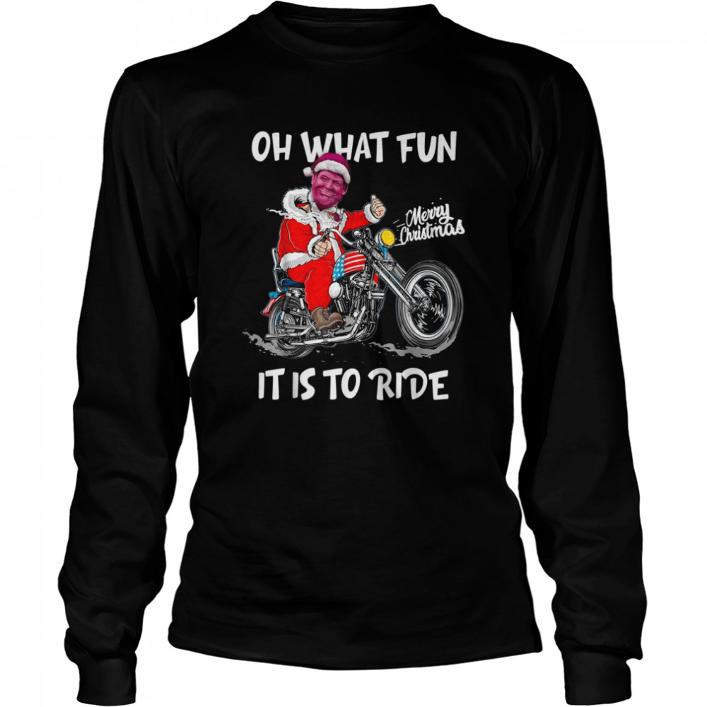 Biker Santa Motorcycle Fan Merry Christmas Xmas Holidays  Long Sleeved T-shirt