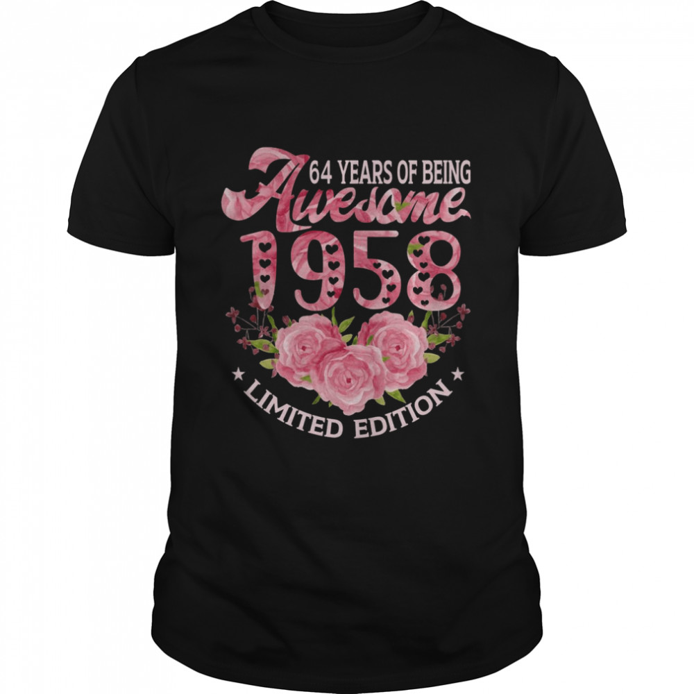 64 Year Old Pink Vintage 1958 bday 64th Birthday  Classic Men's T-shirt