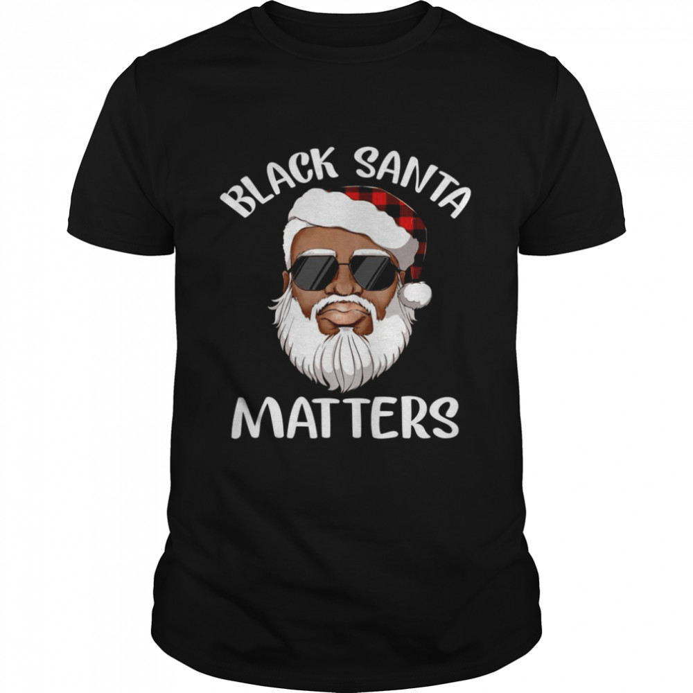 African American Santa Face Mask Black Matters Christmas  Classic Men's T-shirt