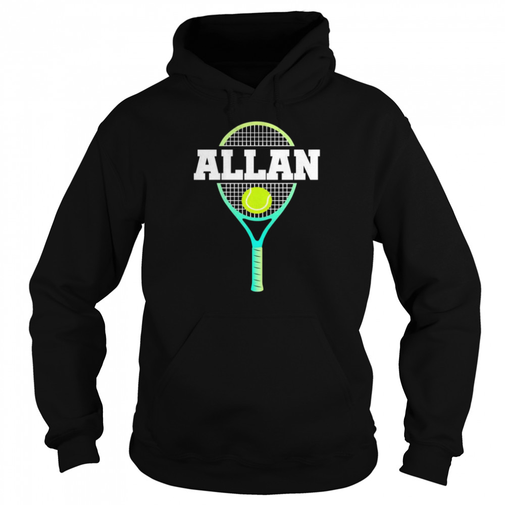 Allan Name Tennis Player Boys Ball And Racket Sports Fan  Unisex Hoodie