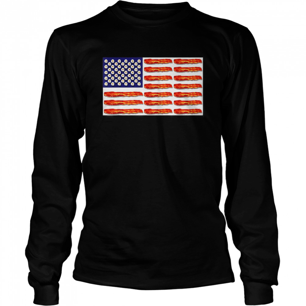Bacon And Egg Amerikanische Flagge Patriot Long Sleeved T Shirt