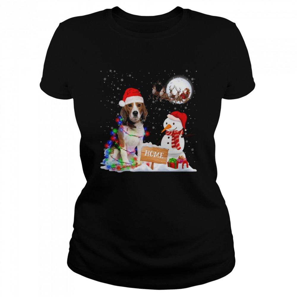 Beagle Dog Merry Christmas Party Family Matching Classic Womens T Shirt