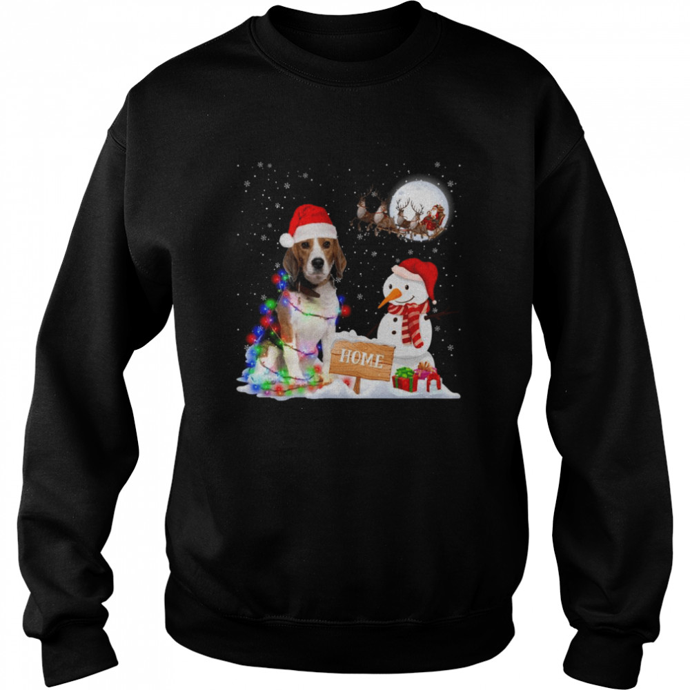 Beagle Dog Merry Christmas Party Family Matching  Unisex Sweatshirt