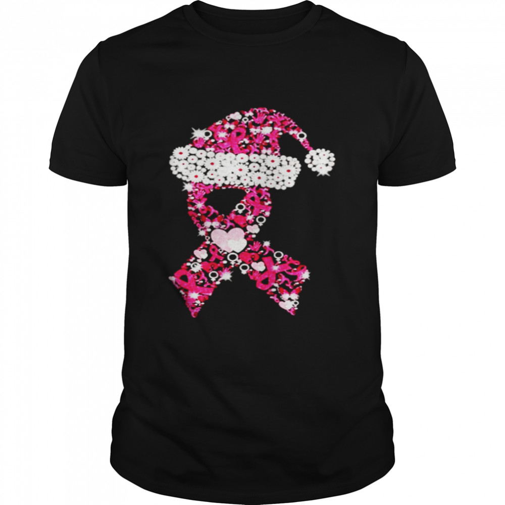 Breast cancer ribbon shape Christmas shirt Classic Men's T-shirt