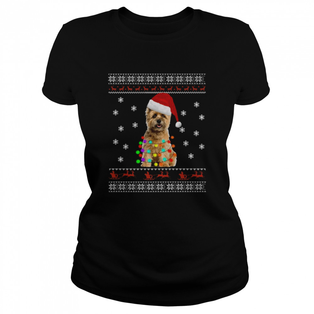 Cairn Terrier Christmas Dog Light Ugly Classic Womens T Shirt
