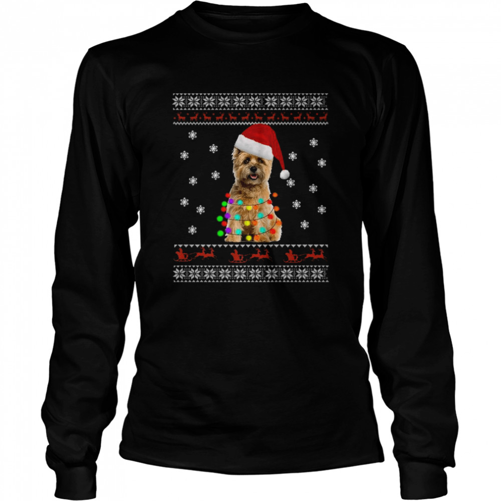 Cairn Terrier Christmas Dog Light Ugly  Long Sleeved T-Shirt