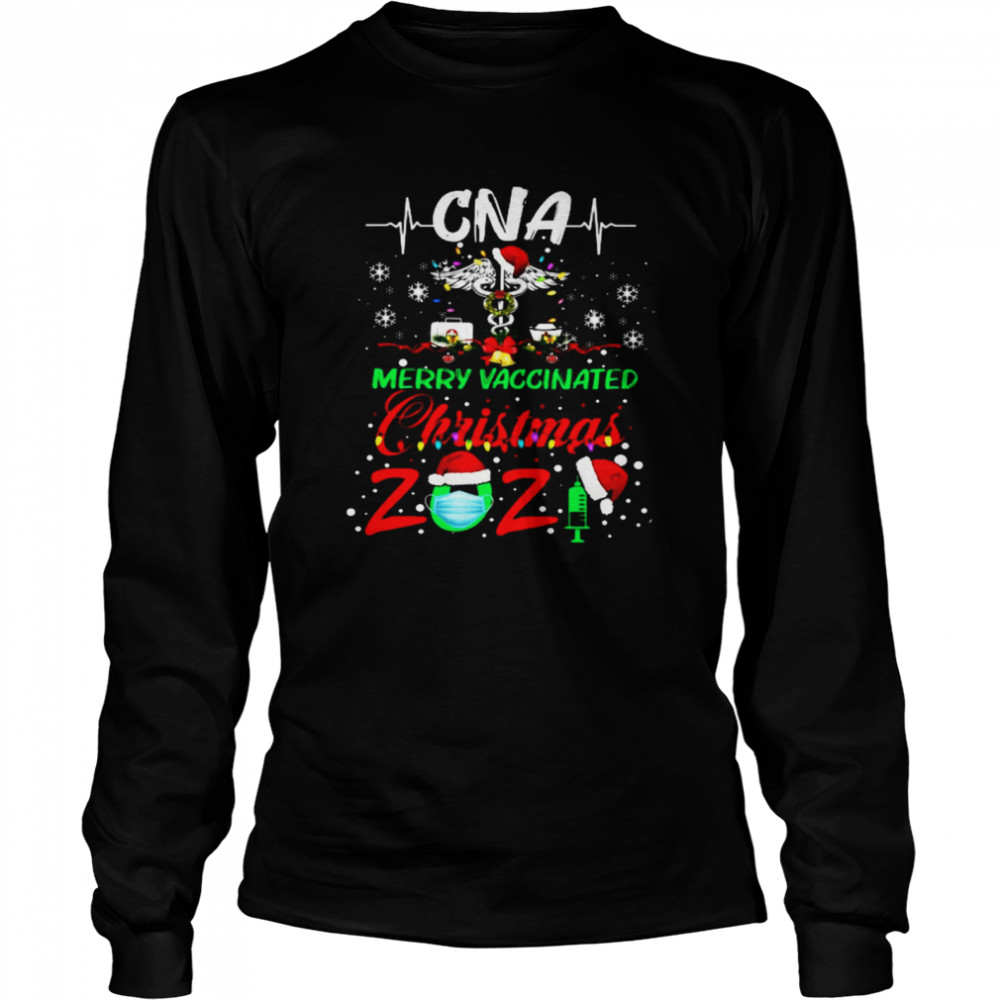 Cna Merry Vaccinated Christmas 2021  Long Sleeved T-Shirt