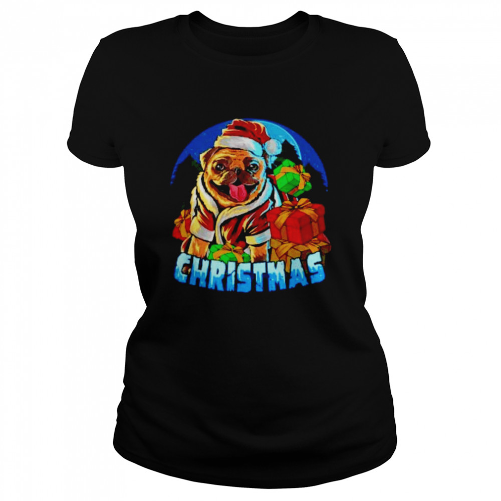Dog Santa Pajama Christmas Shirt Classic Womens T Shirt