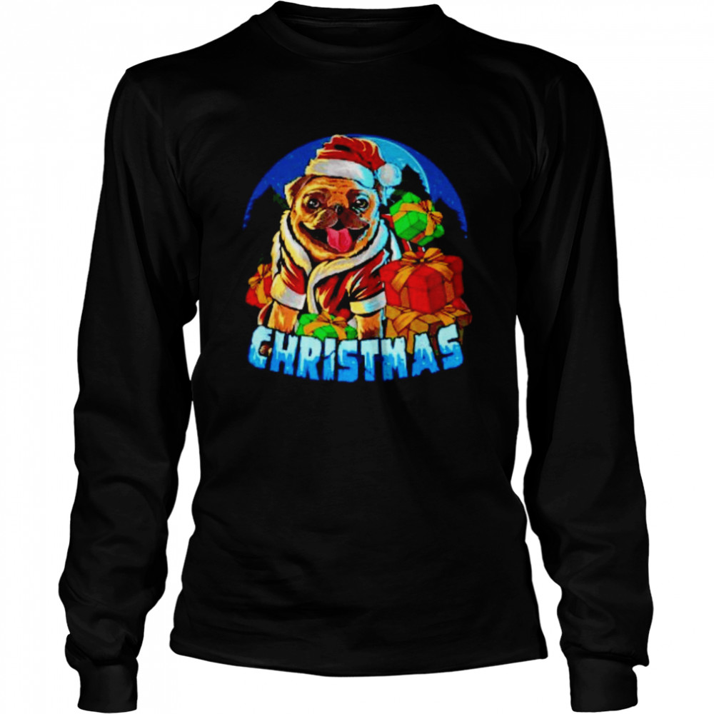 Dog Santa Pajama Christmas Shirt Long Sleeved T Shirt