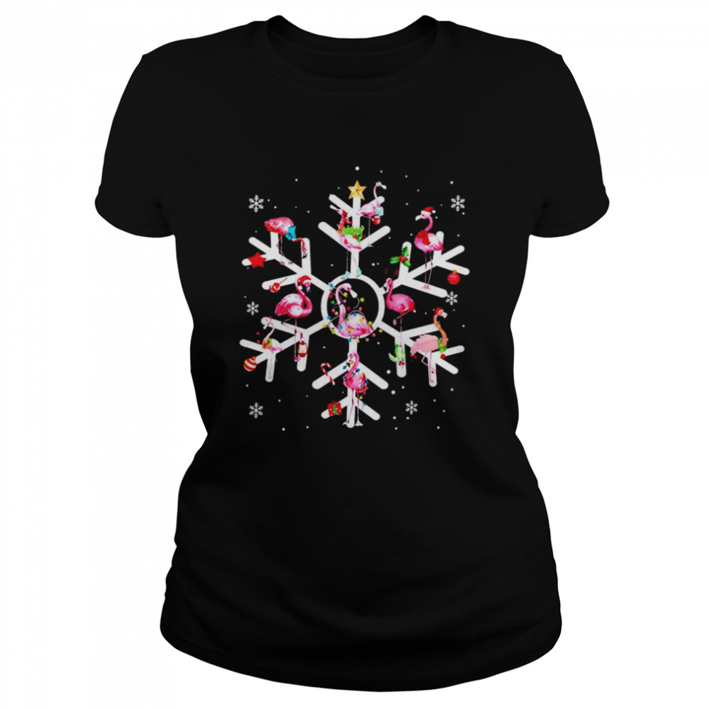 Flamingo Snowflakes Christmas Shirt Classic Women'S T-Shirt