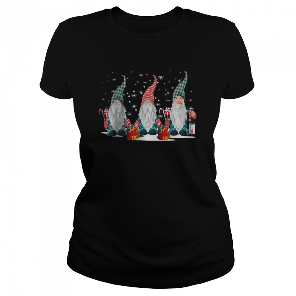 Gnomes Christmas Buffalo Plaid Pajamas Xmas Family Matching T- Classic Women'S T-Shirt