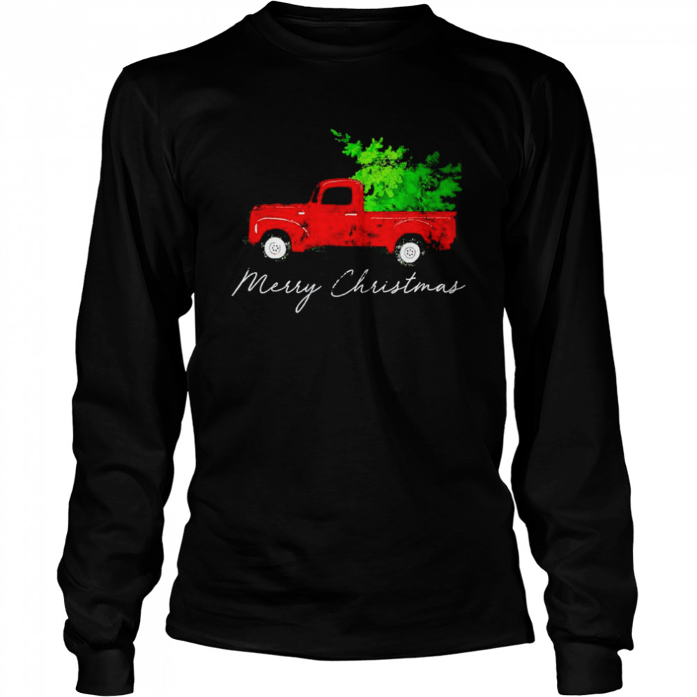 Wagon Christmas Tree On Car Xmas Vacation Shirt Long Sleeved T-Shirt