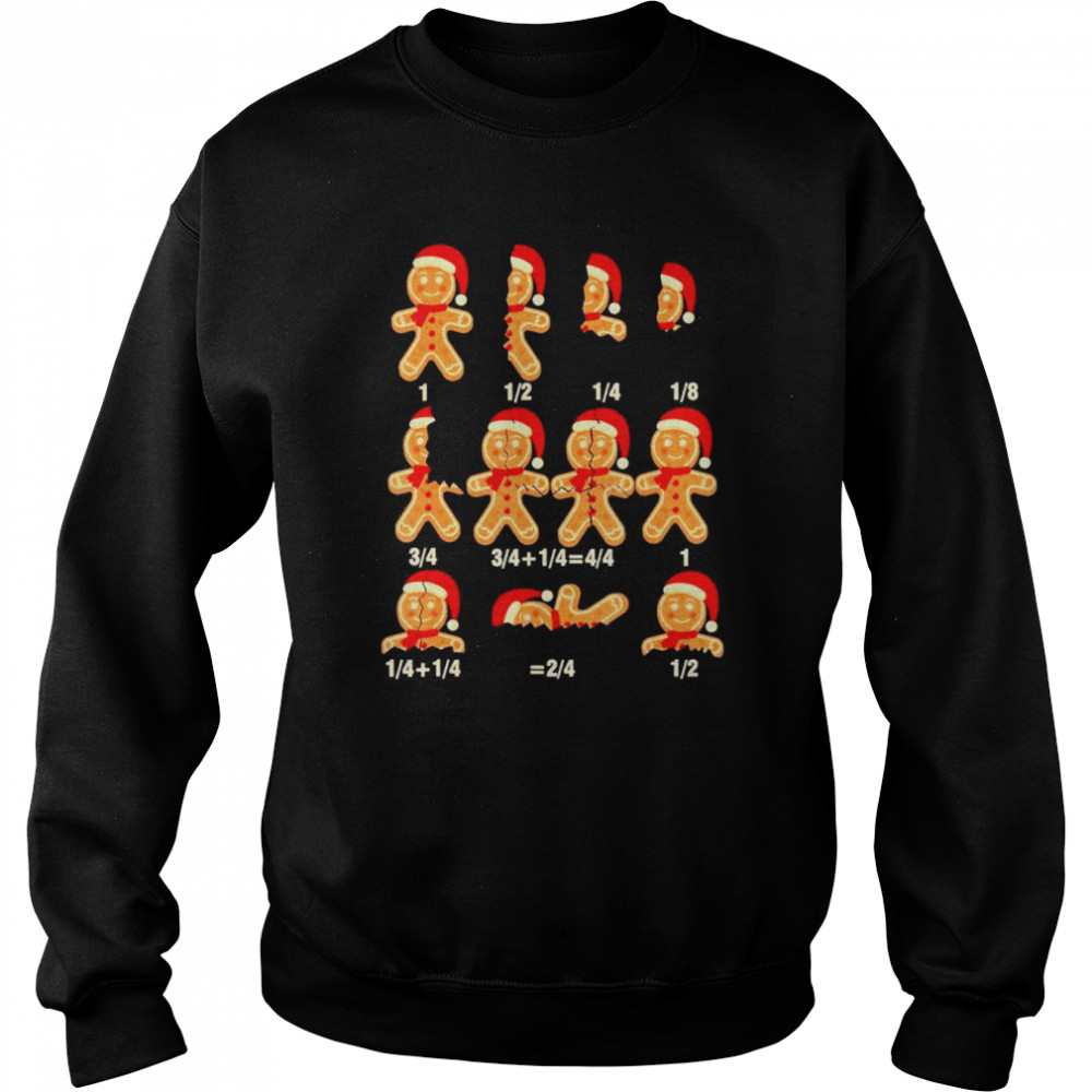 Christmas Math Teacher Equation Gingerbread With Santa Hat T Unisex Sweatshirt