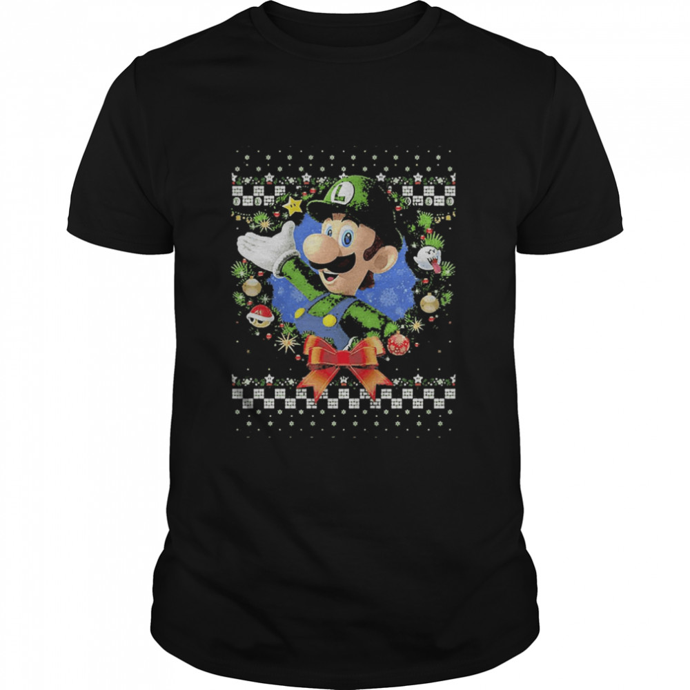 Luigi Faux Ugly Christmas Sweater Nintendo  Classic Men's T-shirt