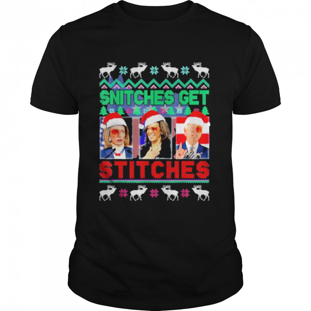 Snitches – Joe Biden Harris and nancy Snitches Get Stitches Christmas shirt Classic Men's T-shirt