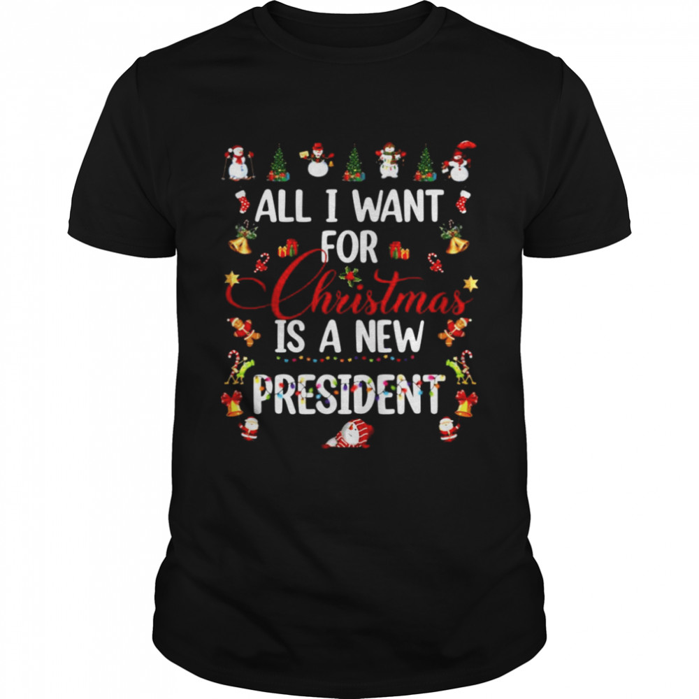 All I want for Christmas is a new President lights Christmas shirt Classic Men's T-shirt