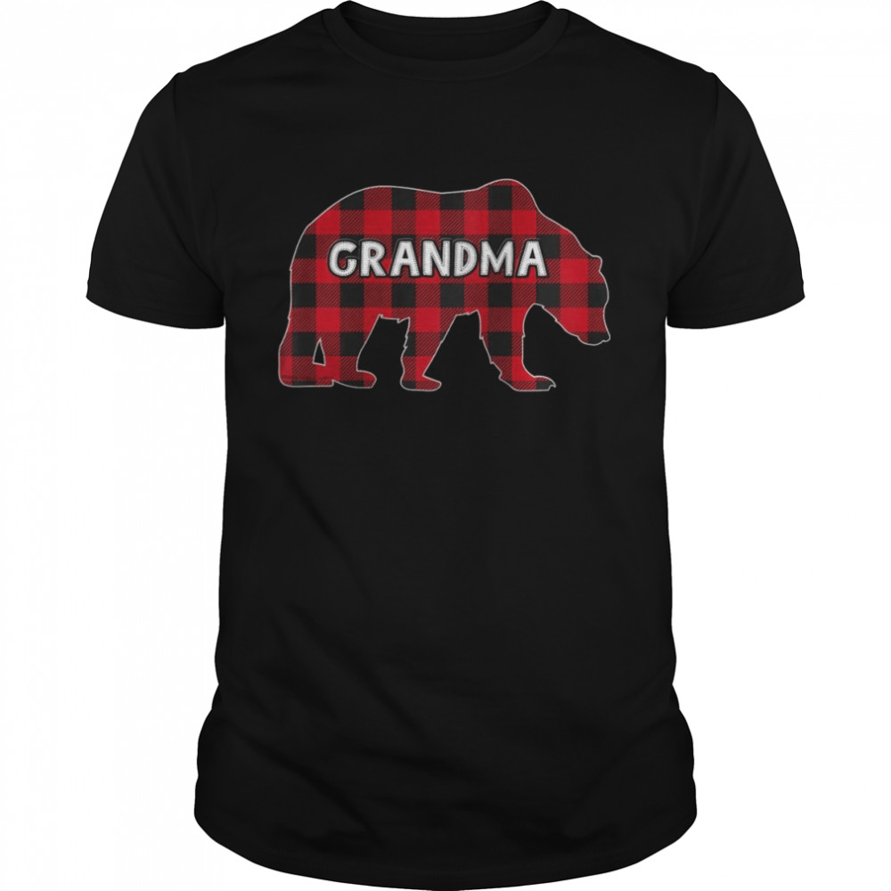 Buffalo Plaid Bear Christmas Pajama Matching Family Grandma  Classic Men's T-shirt