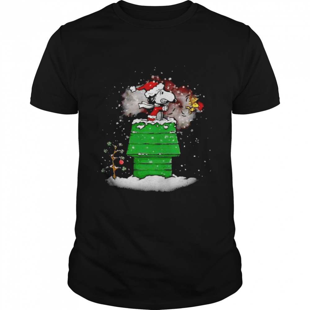 Snoopy and Woodstock christmas eve flying ace shirt Classic Men's T-shirt