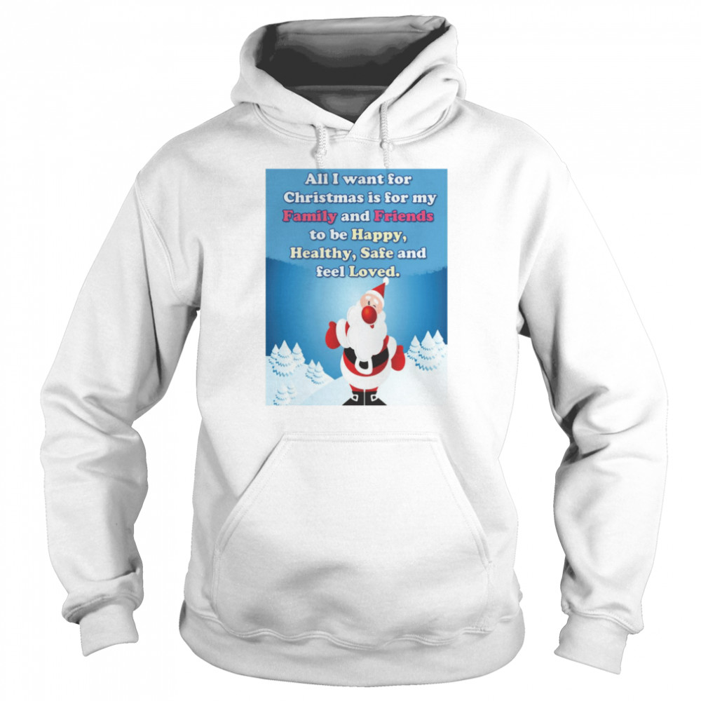 All I Want For Christmas Is For My Family And Friends To Be Happy Healthy Safe And Feel Loved  Unisex Hoodie