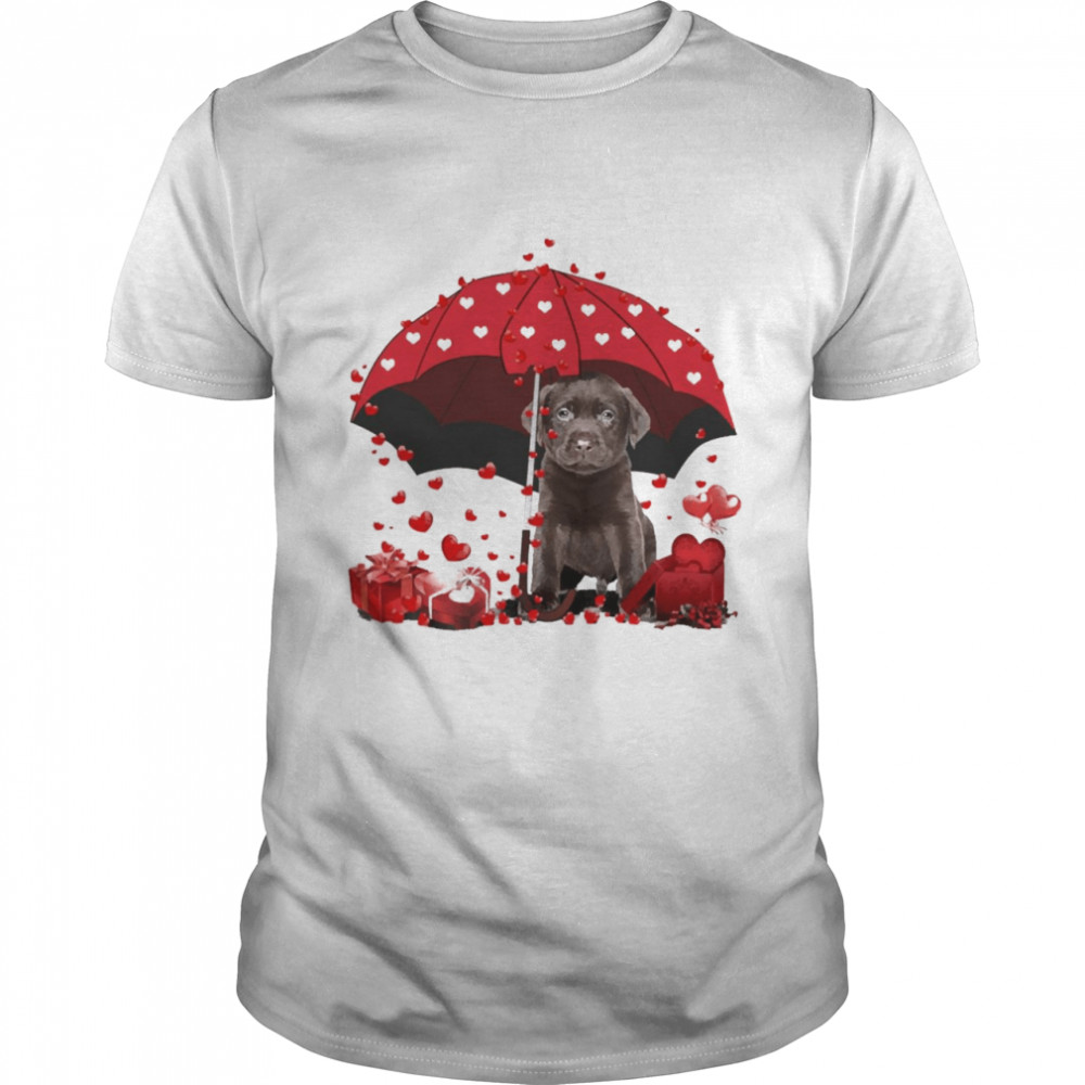 Loving Red Umbrella Chocolate Labrador Christmas Sweater  Classic Men's T-shirt