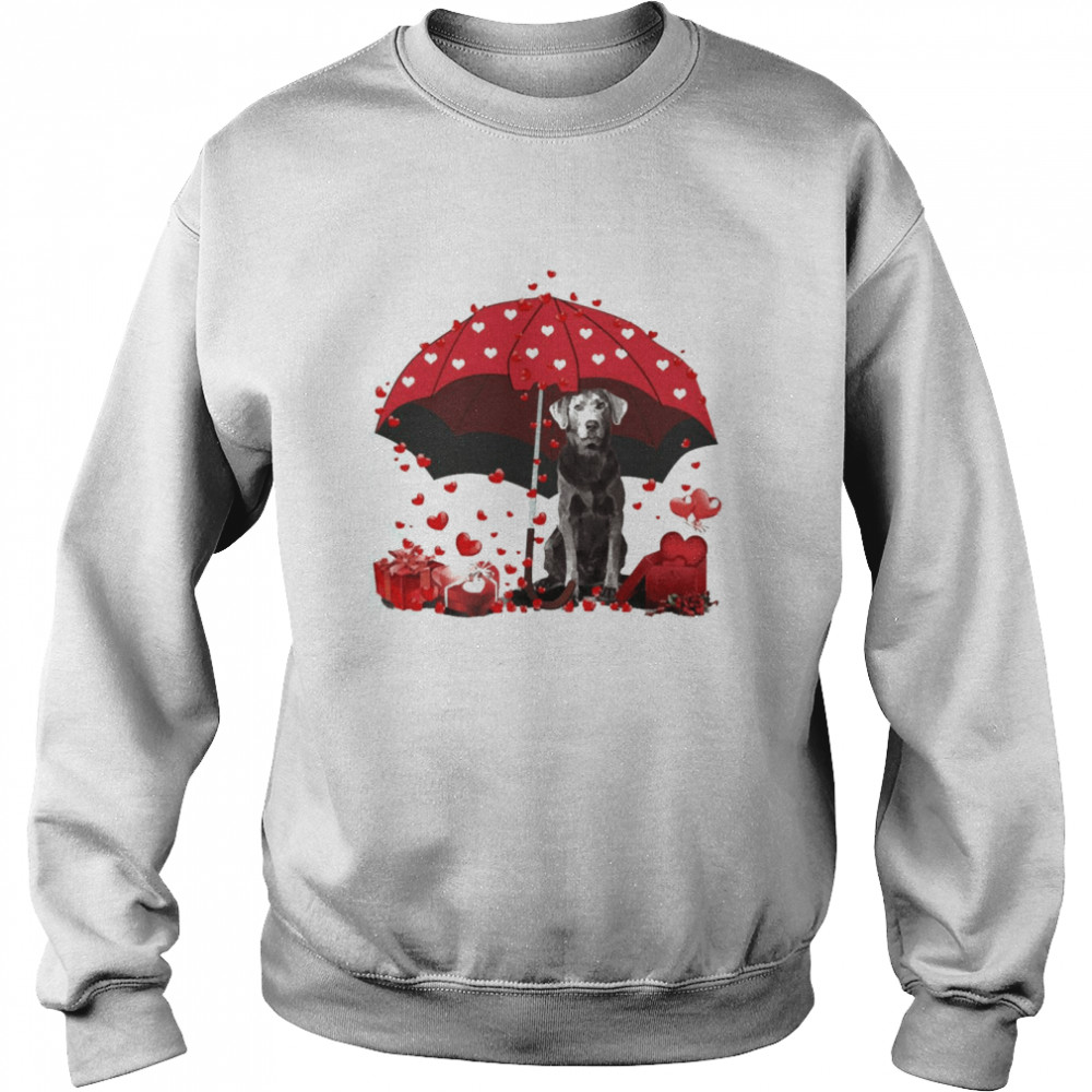 Loving Red Umbrella Silver Labrador Christmas Sweater  Unisex Sweatshirt
