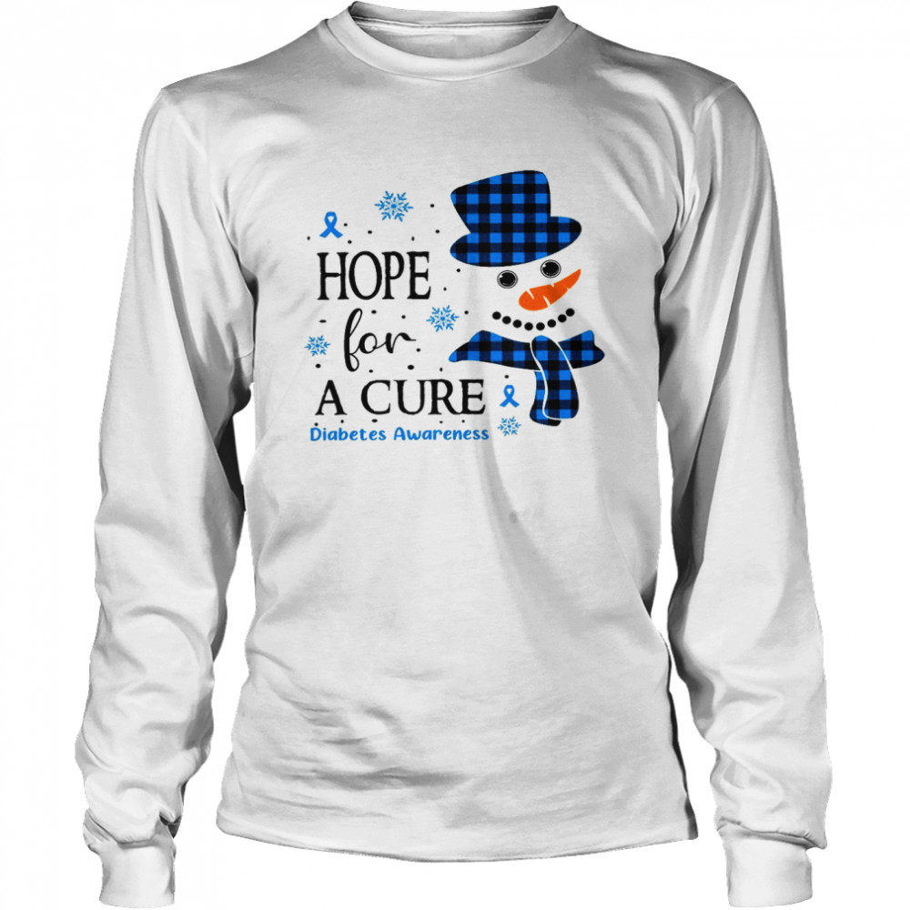 Hope For A Cure Diabetes Awareness Shirt Long Sleeved T Shirt