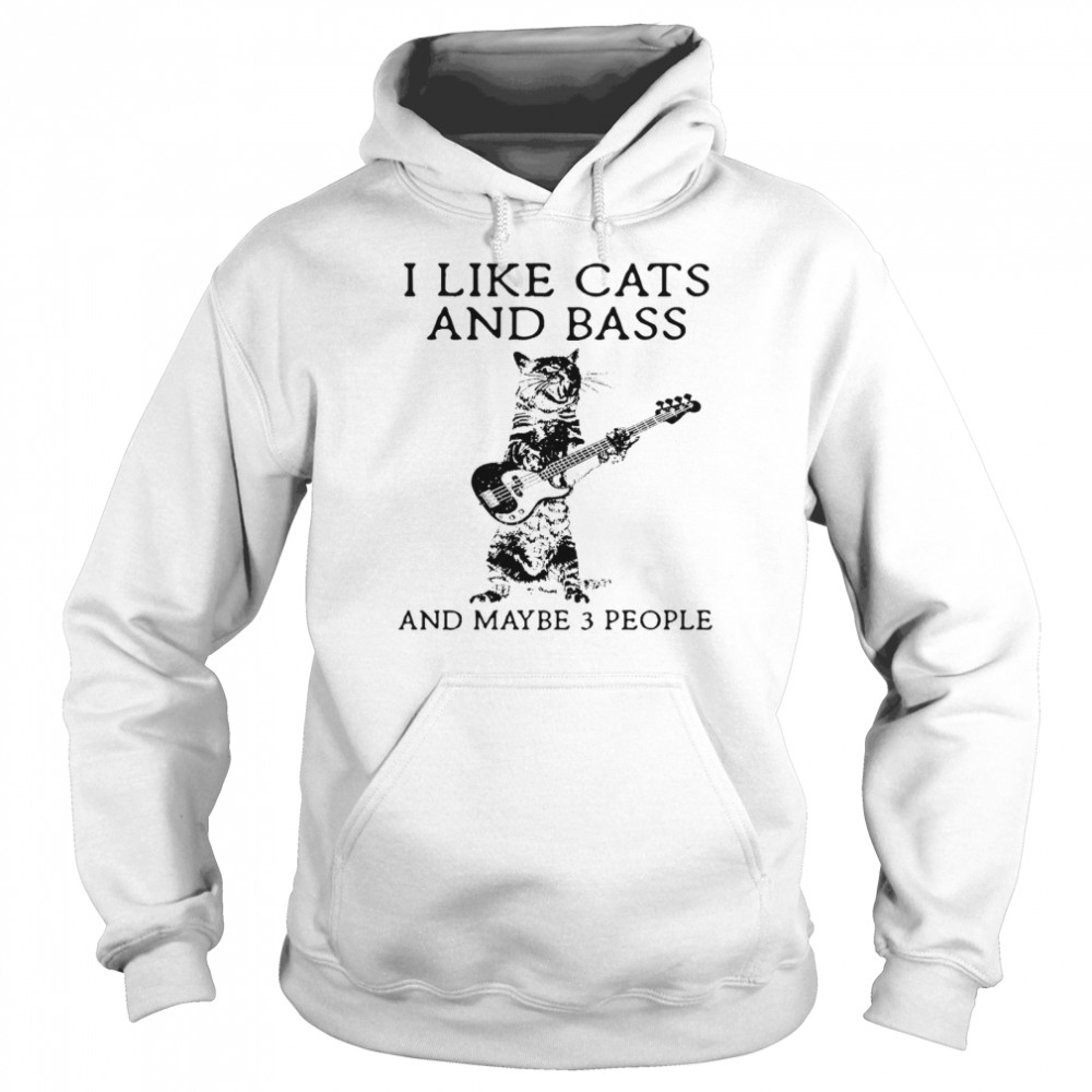I Like Cats And Bass And Maybe 3 People Shirt Unisex Hoodie