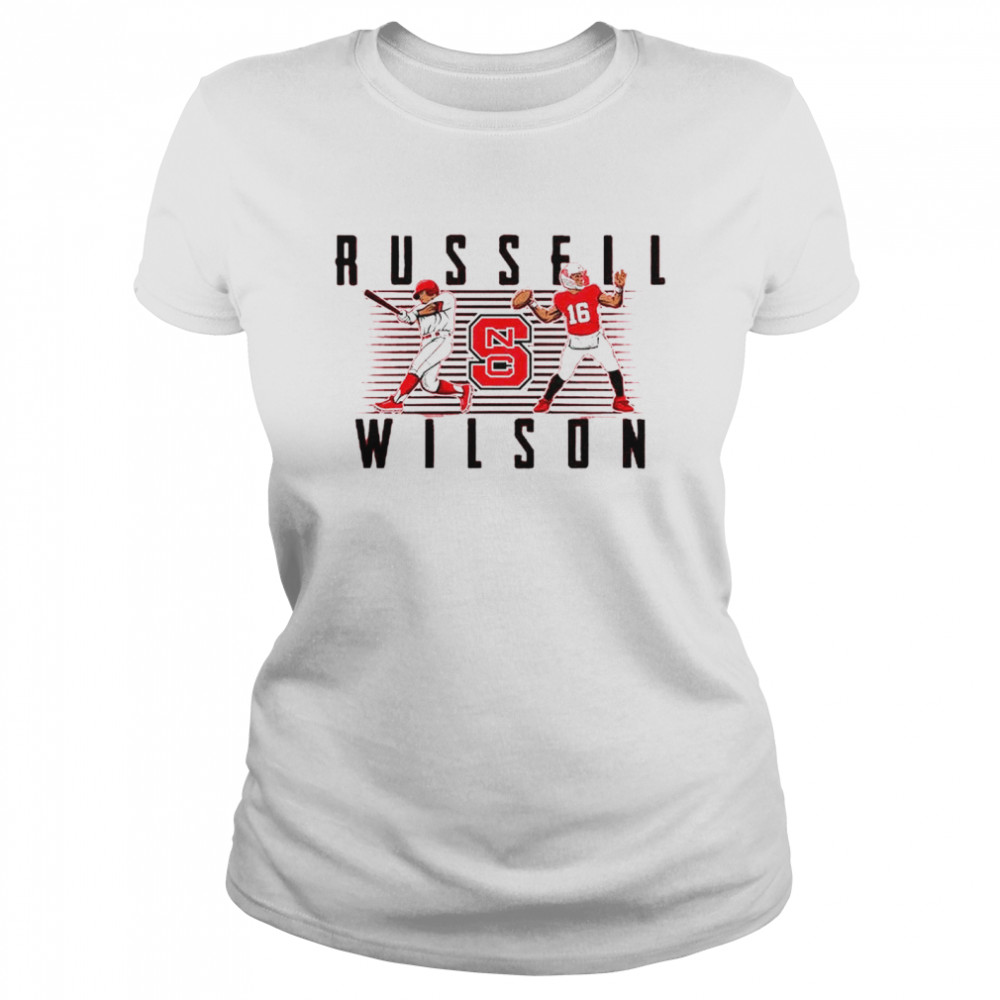 Nc State Wolfpack Russell Wilson Football And Baseball Shirt Classic Women'S T-Shirt