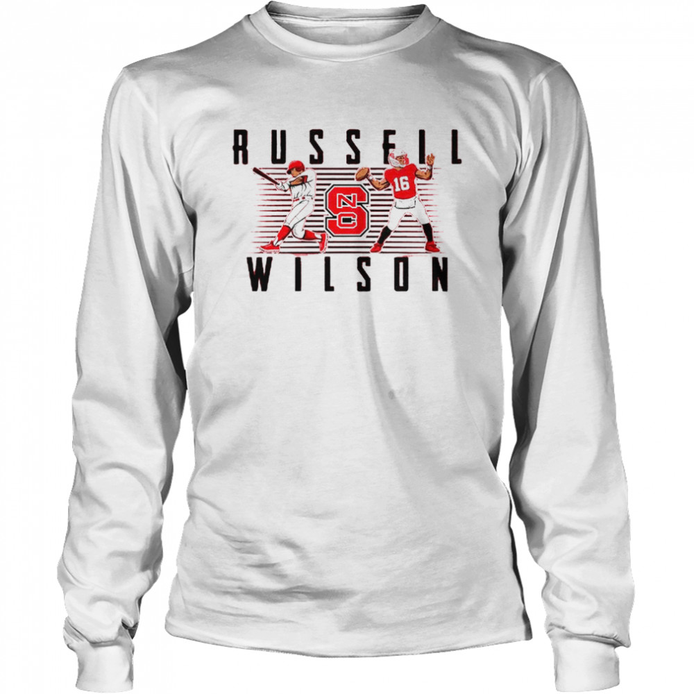 Nc State Wolfpack Russell Wilson Football And Baseball Shirt Long Sleeved T Shirt