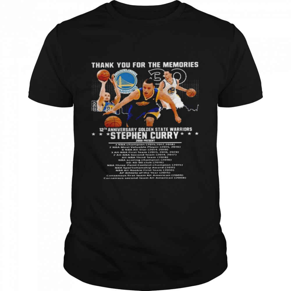Thank you for the memories 12th anniversary golden state warriors stephen curry shirt Classic Men's T-shirt