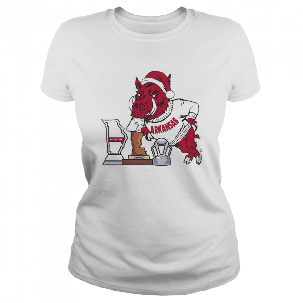 Awesome coach Sam Pittman Arkansas Razorbacks Mascot Trophy shirt Classic Women's T-shirt