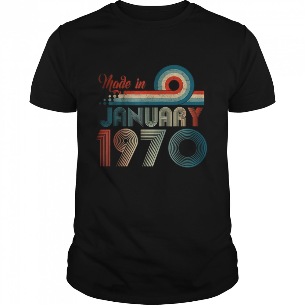 Made In 1970 January 52 Years Of Being Awesome T- Classic Men's T-shirt