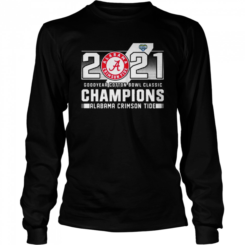 2021 Goodyear Cotton Bowl Classic Champions Alabama Crimson Tide  Long Sleeved T-Shirt