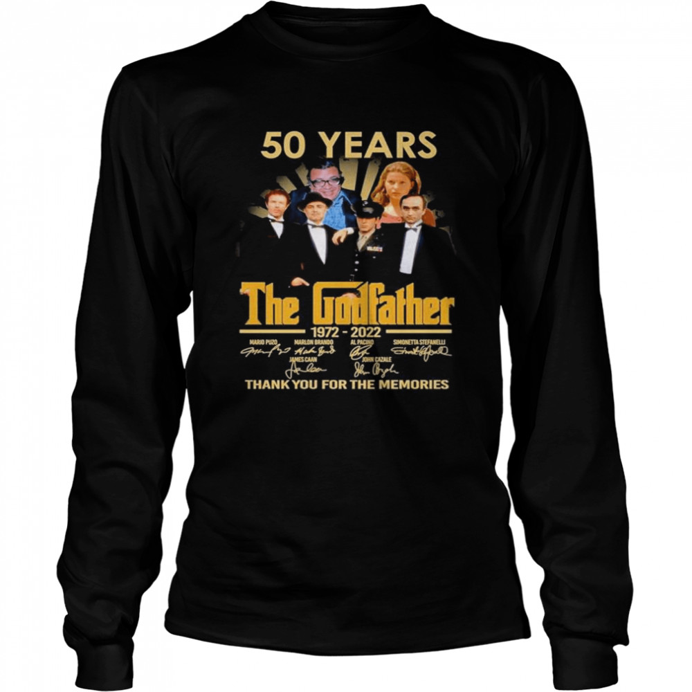 50 Years The Godfather Thank You For The Memories Signatures Shirt Long Sleeved T Shirt