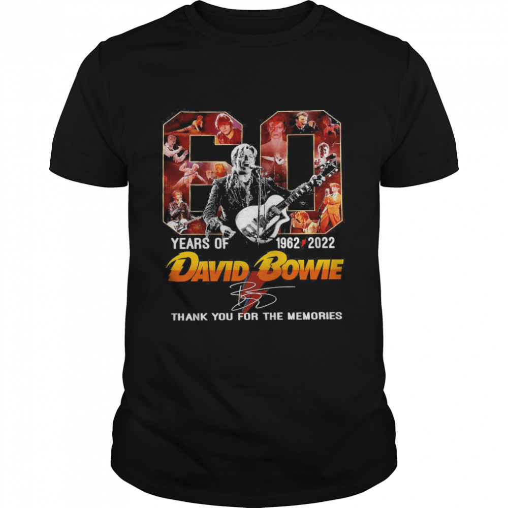60 Years Of 1962-2022 David Bowie Thank You For The Memories  Classic Men's T-shirt