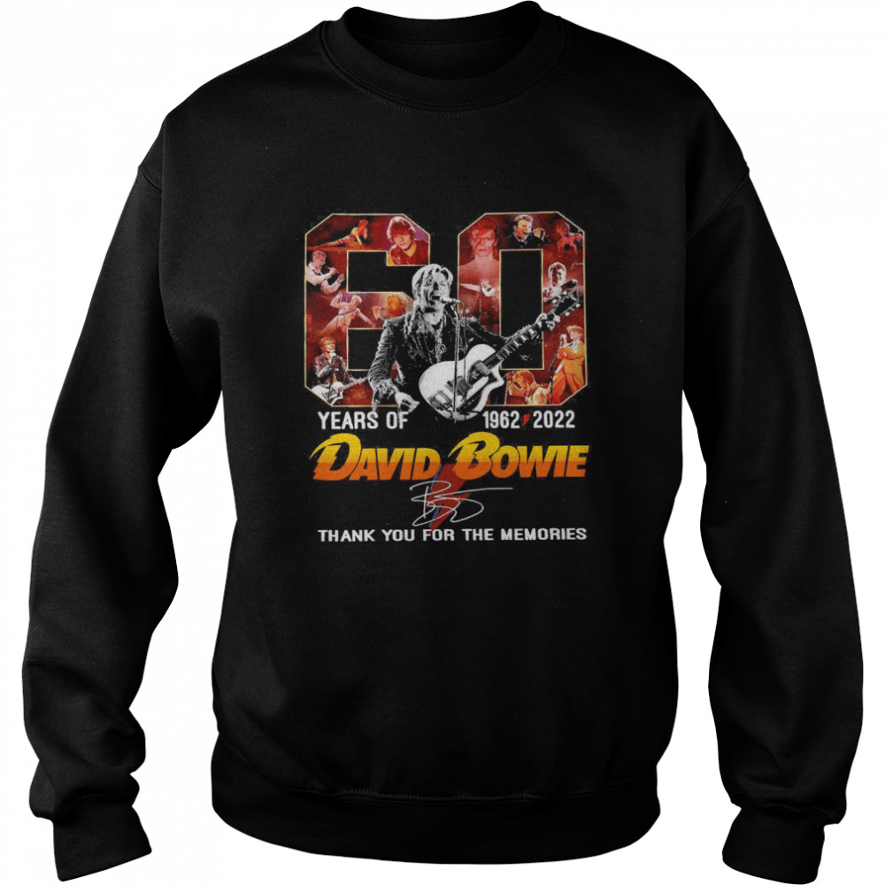 60 Years Of 1962-2022 David Bowie Thank You For The Memories  Unisex Sweatshirt