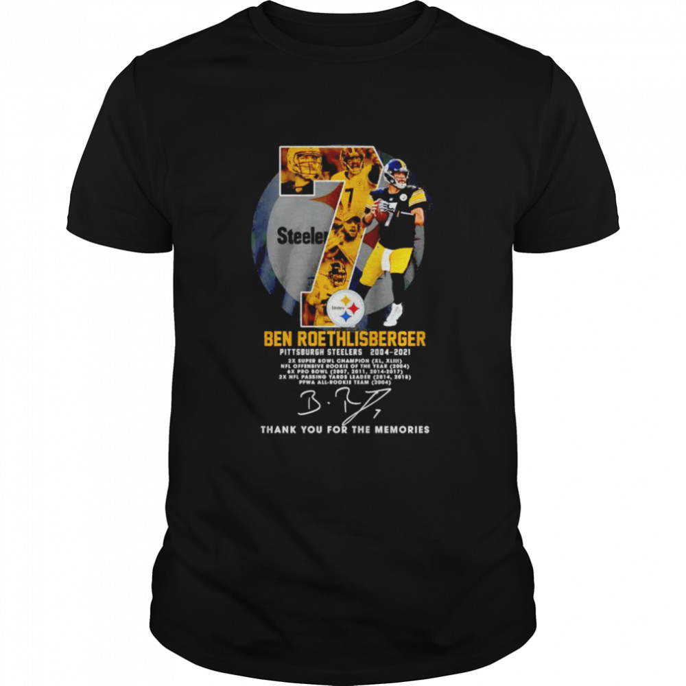 Ben Roethlisberger Pittsburgh Steelers 2004 2021 thank you for the memories shirt Classic Men's T-shirt