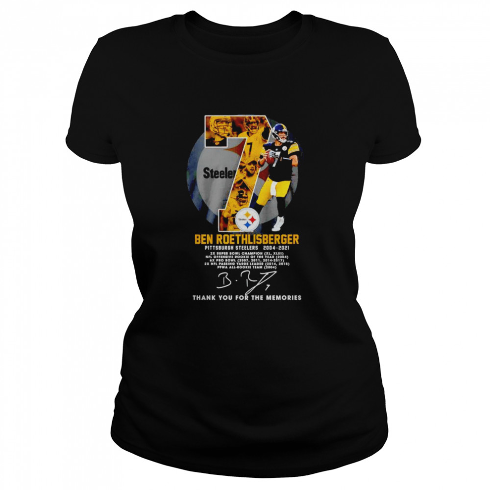 Ben Roethlisberger Pittsburgh Steelers 2004 2021 Thank You For The Memories Shirt Classic Womens T Shirt