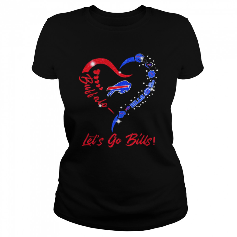 Buffalo Bills Logo Heart Lets Go Bills Classic Womens T Shirt