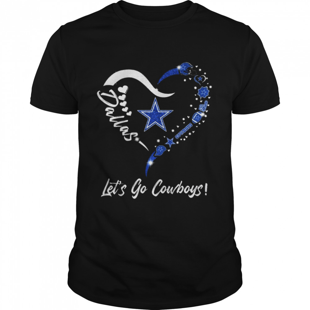 Dallas Cowboys logo heart Let’s go Cowboys  Classic Men's T-shirt
